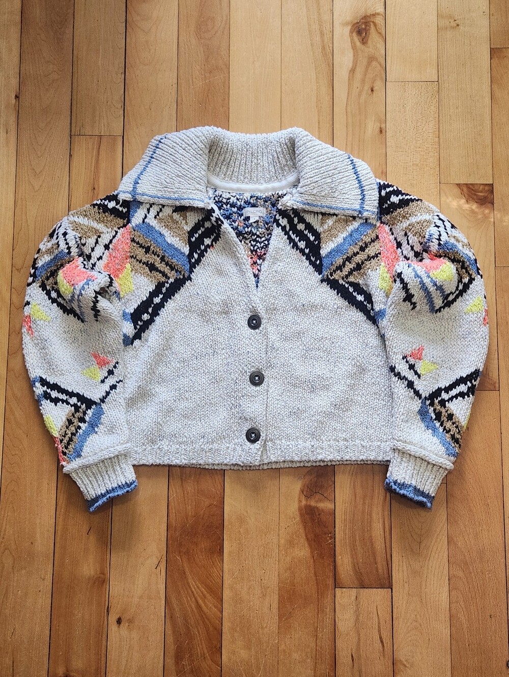 Pilcro Collared Cropped Cardigan Sweater - S